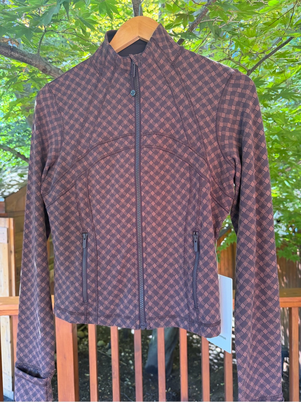 lululemon athletica define cropped Brown Patterned Zip-Up Jacket NWT